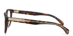 Shop Moncler Logo Signature Unisex Square Eyeglasses in Tortoise online.