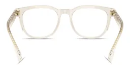 Shop Moncler Logo Signature Unisex Square Eyeglasses in Transparent Butter online.