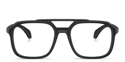 Shop Moncler Logo Signature Unisex Square Eyeglasses in Black online.