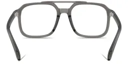 Shop Moncler Logo Signature Unisex Square Eyeglasses in Grey online.