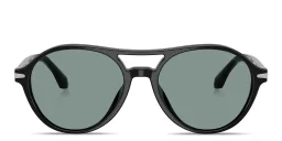 Shop GIORGIO ARMANI Logo Round Sunglasses in Black online.