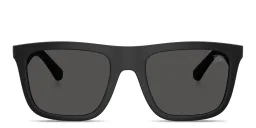 Shop BURBERRY Logo Signature Square Sunglasses in Black online.