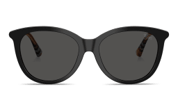 Shop BURBERRY Vintage Check Panthos Sunglasses in Black online.