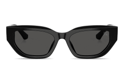 Shop BURBERRY Logo Signature Cat-Eye Sunglasses in Black online.