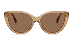 Shop BURBERRY Logo Lettering Cat-Eye Sunglasses in Transparent Brown online.