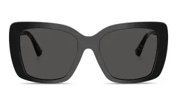 Shop BURBERRY Vintage Check Oversized Square Sunglasses in Black online.
