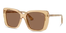 Shop BURBERRY Vintage Check Oversized Square Sunglasses in Transparent Brown online.
