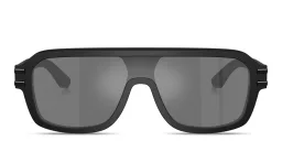 Shop Dolce & Gabbana DG Emblem Aviator Sunglasses in Black online.
