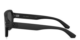 Shop Dolce & Gabbana DG Emblem Aviator Sunglasses in Black online.