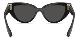 Shop Dolce & Gabbana Logo Signature Cat-Eye Sunglasses in Black online.