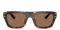 Shop Dolce & Gabbana DG Motif Rectangle Sunglasses in Havana online.