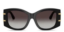 Shop Dolce & Gabbana DG Logo Cat-Eye Sunglasses in Black online.
