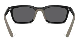 Shop Emporio Armani Eagle Logo Rectangle Sunglasses in Black online.