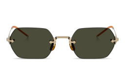 Shop OLIVER PEOPLES TK-13 Unisex Rimless Irregular Sunglasses in Gold online.
