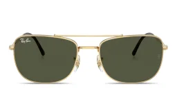 Shop Ray-Ban Unisex Rectangle Sunglasses in Gold online.
