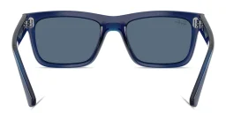 Shop Ray-Ban Junior Kids Rectangle Sunglasses in Transparent Blue online.