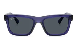 Shop Ray-Ban Junior Kids Rectangle Sunglasses in Transparent Violet online.