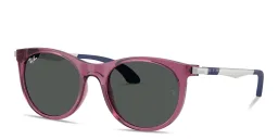 Shop Ray-Ban Junior Kids Panthos Sunglasses in Transparent Violet online.