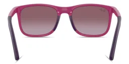 Shop Ray-Ban Junior Kids Square Sunglasses in Fuchsia On Violet online.