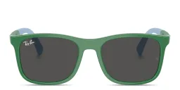 Shop Ray-Ban Junior Kids Square Sunglasses in Green online.