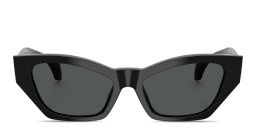 Shop VERSACE Logo Signature Cat-Eye Sunglasses in Black online.