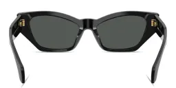Shop VERSACE Logo Signature Cat-Eye Sunglasses in Black online.