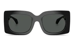 Shop VERSACE Logo Signature Oversized Square Sunglasses in Black online.
