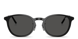 Shop Moncler Barbb Unisex Round Sunglasses in Shiny Black online.