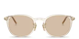 Shop Moncler Barbb Unisex Round Sunglasses in Transparent Beige online.
