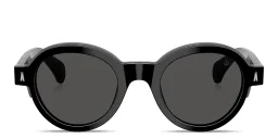 Shop Moncler Rondosa Unisex Round Sunglasses in Shiny Black online.