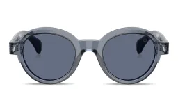 Shop Moncler Rondosa Unisex Round Sunglasses in Transparent Blue online.