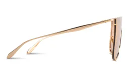 Shop ALAIA Bustier Wide Oversized Mask Sunglasses in Gold online.