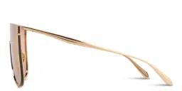 Shop ALAIA Bustier Wide Oversized Mask Sunglasses in Gold online.