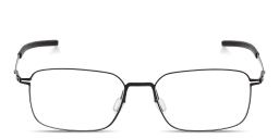 Shop ic! berlin Kouji Unisex Rectangle Eyeglasses in Black online.