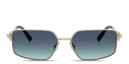 Shop TIFFANY Tiffany Hardwear Unisex Rectangle Sunglasses in Pale Gold online.