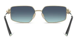 Shop TIFFANY Tiffany Hardwear Unisex Rectangle Sunglasses in Pale Gold online.