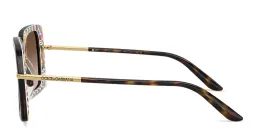 Shop Dolce & Gabbana Engraved Logo Oversized Square Sunglasses in Havana online.