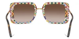 Shop Dolce & Gabbana Engraved Logo Oversized Square Sunglasses in Havana online.