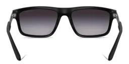 Shop Emporio Armani Eagle Logo Rectangle Sunglasses in Matte Black online.