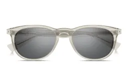 Shop SAINT LAURENT Logo Signature Round Sunglasses in Transparent Beige online.