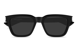 Shop SAINT LAURENT Engraved Logo Unisex Square Sunglasses in Black online.