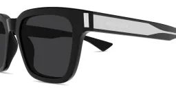 Shop SAINT LAURENT Engraved Logo Unisex Square Sunglasses in Black online.