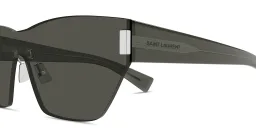 Shop SAINT LAURENT Logo Signature Wide Rimless Cat-Eye Sunglasses in Grey online.