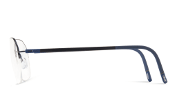 Shop Silhouette Dynamic Dawn Unisex Half-Rim Irregular Eyeglasses in Navy Blue online.