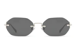 Shop EYE'M Rimless Irregular Sunglasses in Silver online.