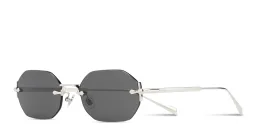 Shop EYE'M Rimless Irregular Sunglasses in Silver online.