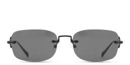 Shop EYE'M Rimless Rectangle Sunglasses in Black online.