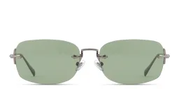Shop EYE'M Rimless Rectangle Sunglasses in Gunmetal online.