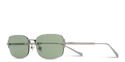 Shop EYE'M Rimless Rectangle Sunglasses in Gunmetal online.
