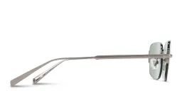 Shop EYE'M Rimless Rectangle Sunglasses in Gunmetal online.